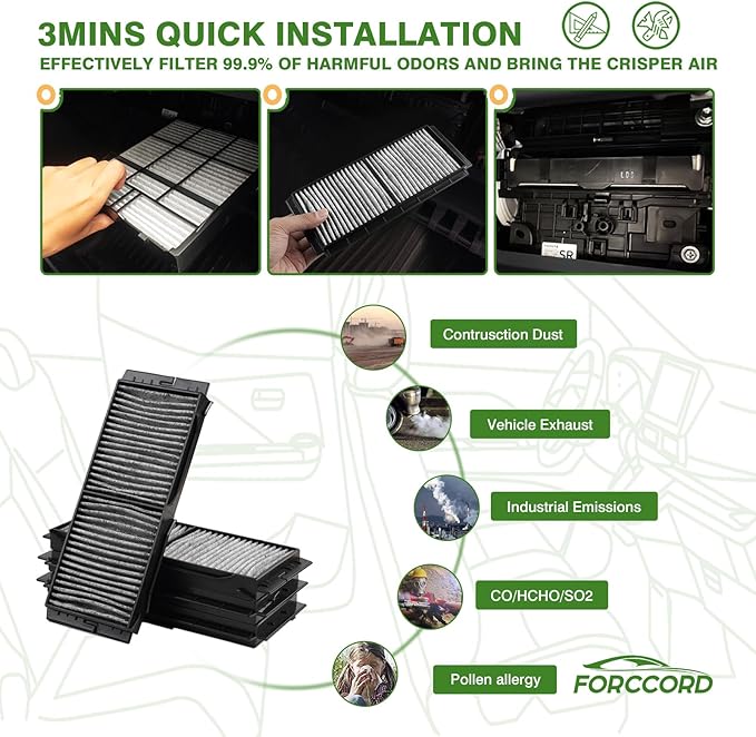 4-PACK HEPA Cabin Air Filter Fits for Mazda 3 2010-2013, Mazda 3 Sport 2010-2014 Activated Carbon Cabin Filter Replacement CF11672 BBM4-61-J6X Accessories