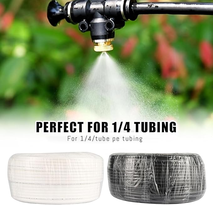 12 Pack Brass Misting Nozzles Outdoor Cooling System with 12 Heavy Duty Misting Nozzle,12 Tees,2 Brass Plugs,2 Black Plugs for Outdoor Cooling system