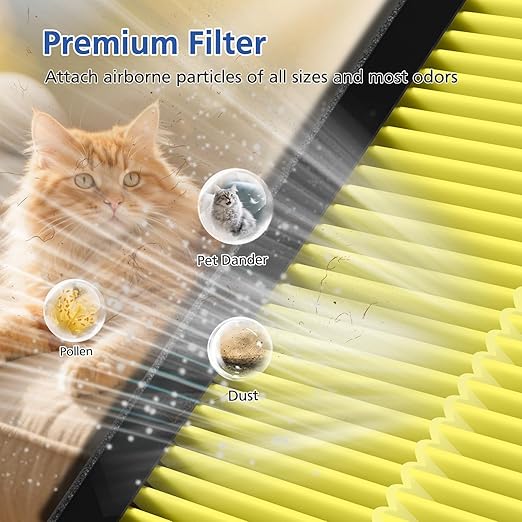 Vital 200S Pet Care Replacement Filter Compatible with LEVOIT Vital 200S and Vital 200S-P Air Purifi-ers, 3-IN-1 Premium Filter and Activated Carbon Filter, for Vital 200S-RF, LRF-V201-WUS, Yellow
