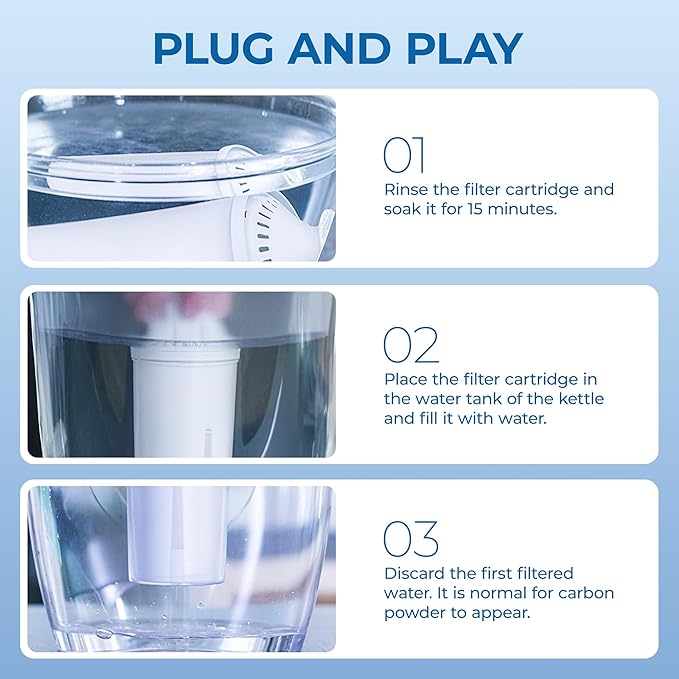 Replacement for Brita Water Filter Pitchers Dispensers, Classic 35557, Ob03, Mavea 107007- BPA-Free, Reduce TDS - 2 Pack Filters for Pitchers- by TOMOON