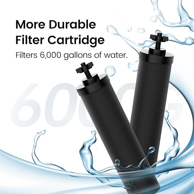 Filterlogic NSF/ANSI 372 Certified Water Filter, Replacement for Berkey® Black Filters (BB9-2®) & Fluoride Filters (PF-2®) Combo Pack