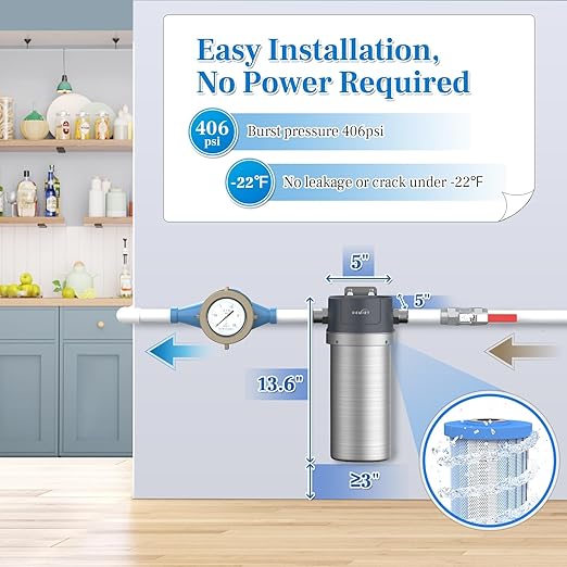 Replacement Cartridge for Whole House Water Filter OM-UF03, Lasts Up to 6 Months