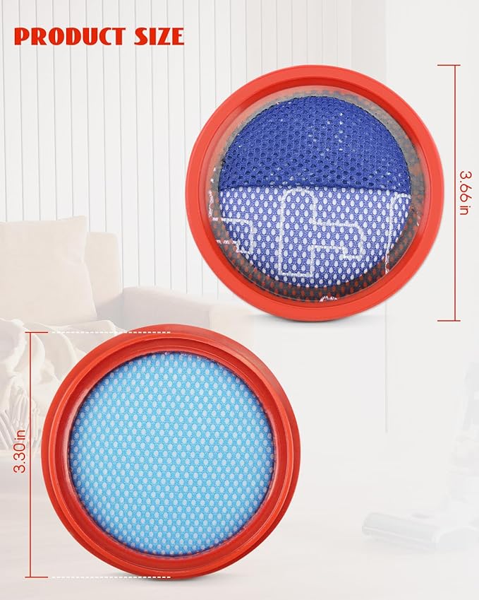 4 Pack Replacement Filters Fit for POWEART N7S N7P N700 Vacuum Cleaner