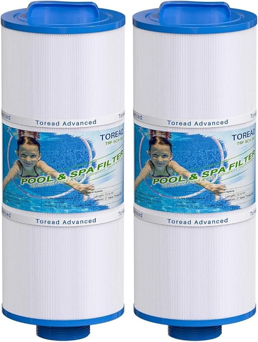 TOREAD 5CH-352 Spa Filter Replaces PPM35SC-F2M, Marquis Spa 20042, 20092, 70-0240, 370-0242, 370-0243, Filbur FC-0196, 2" Male Thread/MPT Hot Tub Filter, 2 Pack