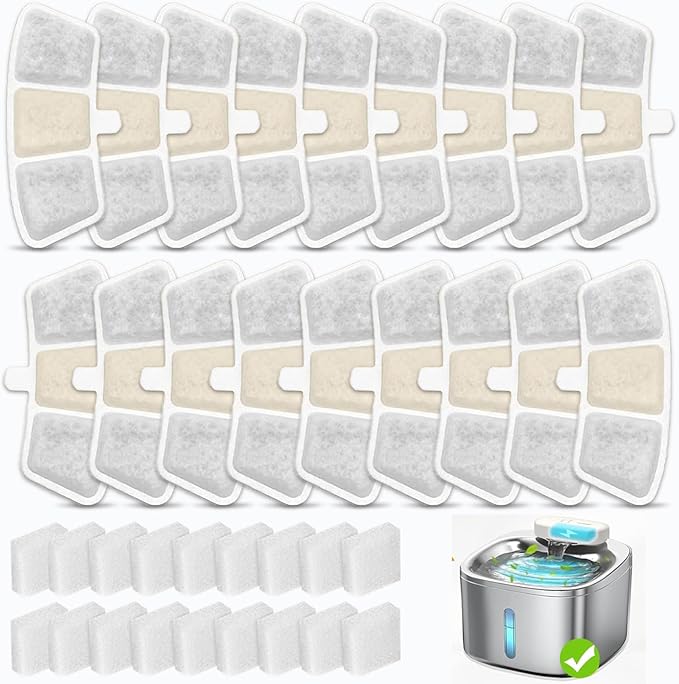 18 Pack PW04 3.5L Wireless Pet Fountain Filters for Hard Water, Reduces Limescale & Bad Taste, Compatible with Oneisall Cat Water Fountain Dispenser, Long Lasting Replacement Filter