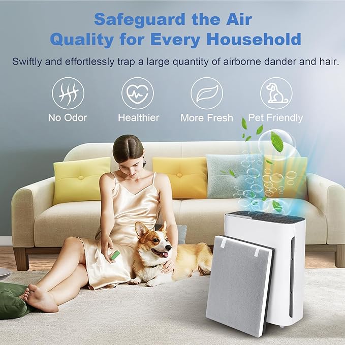 2 Pack Vital 100 True HEPA Replacement Filter for LEVOIT Vital 100 Air Purifier, 3-in-1 H13 True HEPA & High-Efficiency Activated Carbon Filters, Replace Part # Vital 100-RF