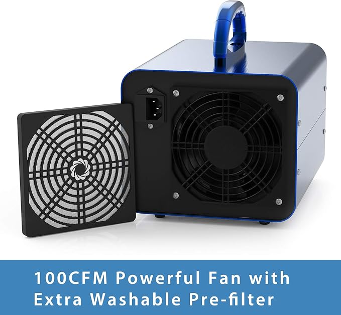 Airthereal MA10K-PRODIGI Digital Ozone Machine, High Capacity Ozone Generator Odor Removal - O3 Deodorizer Air Ionizers for Large Rooms, Cars and Smoke - Adjustable Output and Timer, Blue