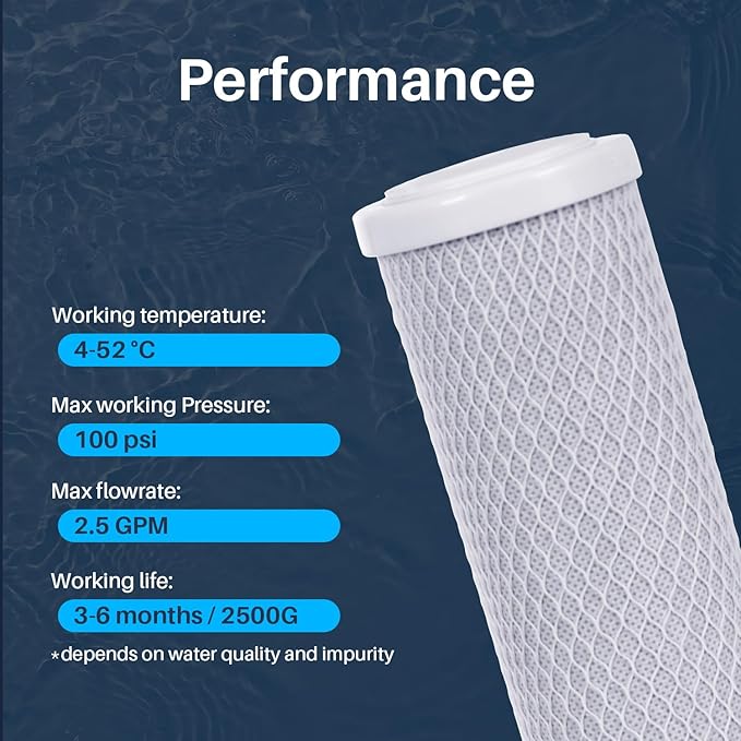 Compatible with Watts (WCBCS975RV) Carbon Block Water Filter Cartridge by CFS (4)