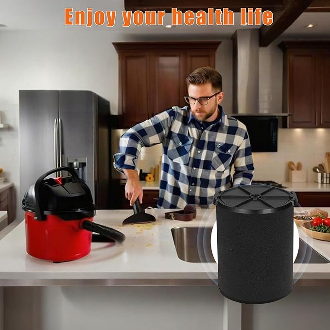 Universal Filters Replaces CMXZVBE38778 CMXZVBE38773 Craftsman Wet Application Filter, Replaces # 9-38751, Fits 5-20 Gallon Shop Vacuums1988+,with Foam Sleeve-2 Pack