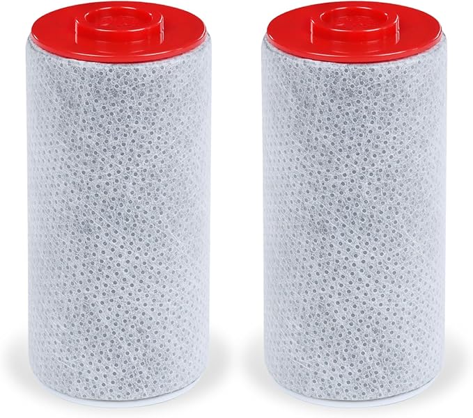 Replacement Filter Set for Weddell Duo - High-efficiency Shower Water Filtration System that Removes Chlorine/PFAS/Contaminants for Better Skin and Hair Health (Red*2)