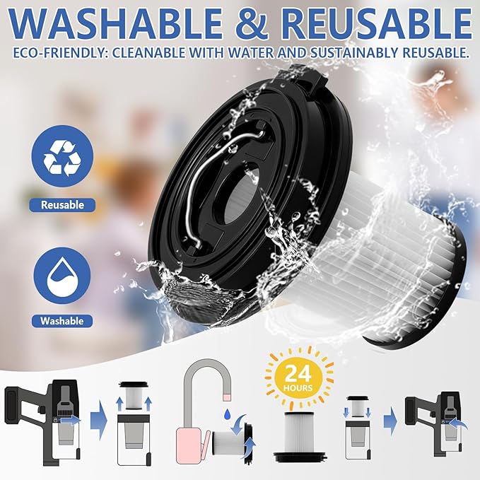 6 Pack Vacuum Filters Replacement Kit Compatible with Bissell Cleanview XR Pet 300W 3797V / CleanView XR 200W 3789U Cordless Vacuum,6 HEPA Filters Replace Part#1638010