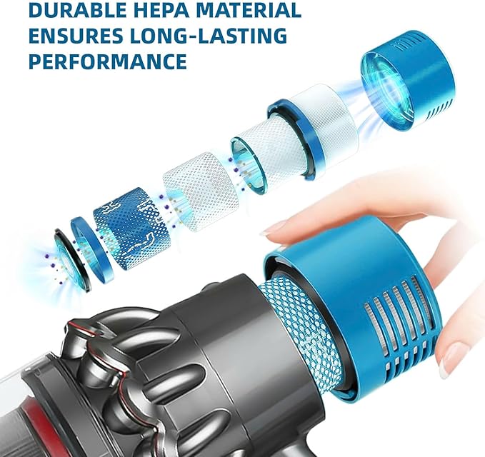 Dyson V10 Filter, 2-Pack Premium True HEPA Replacement Filters for Dyson V10 Series, Dyson-V10 Absolute, V10 Allergy, Dyson-V10 Animal, V10 Motorhead, V10 Total Clean, Dyson-SV12 V10, Part # 969082-01