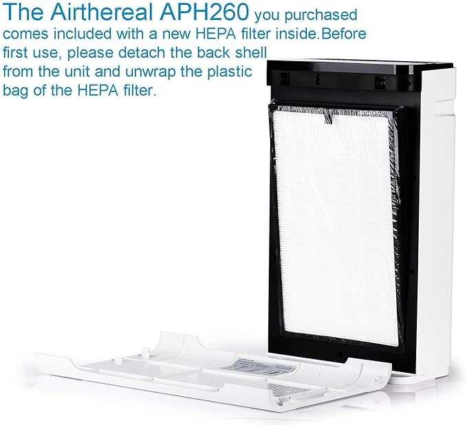 Airthereal Replacement True HEPA Filter for Pure Morning APH260 Air Purifier (1-Pack)