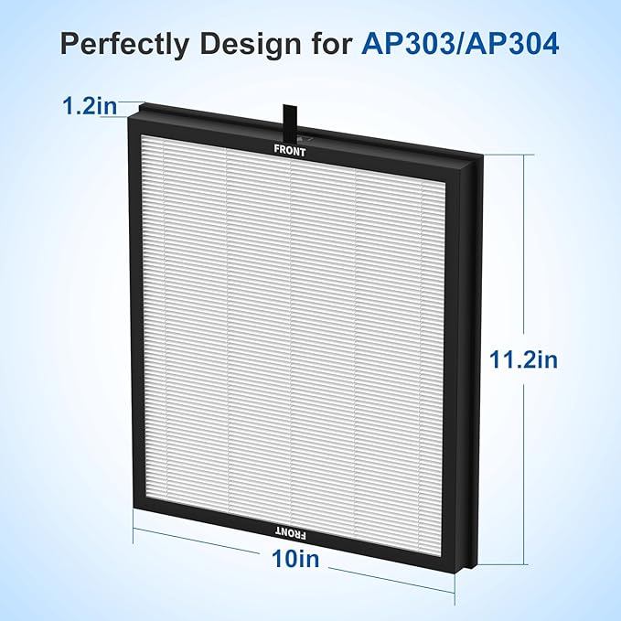AP303 AP304 Replacement Filters, Compatible with DAYETTE ＆ FRESHDEW Air Puri-fier AP303/AP304, 3-in-1 Filtration System Replacement Filters,4 Pack