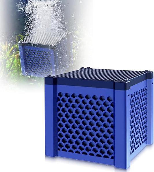 Pure Cube Aquarium Filter 2.0 - Activated Carbon Water Filtration Block for Fish Tanks, Horse Troughs & Livestock Tanks (Blue, 1-Pack)