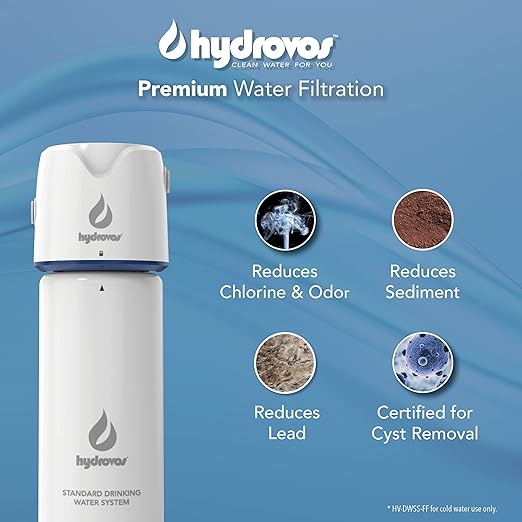DWSS Under Sink Water Filter for RV, NSF 53 Certified Removes Microplastics, Reduces Cysts, Chlorine, Under Counter Water Filtration System for Kitchen, Bathroom