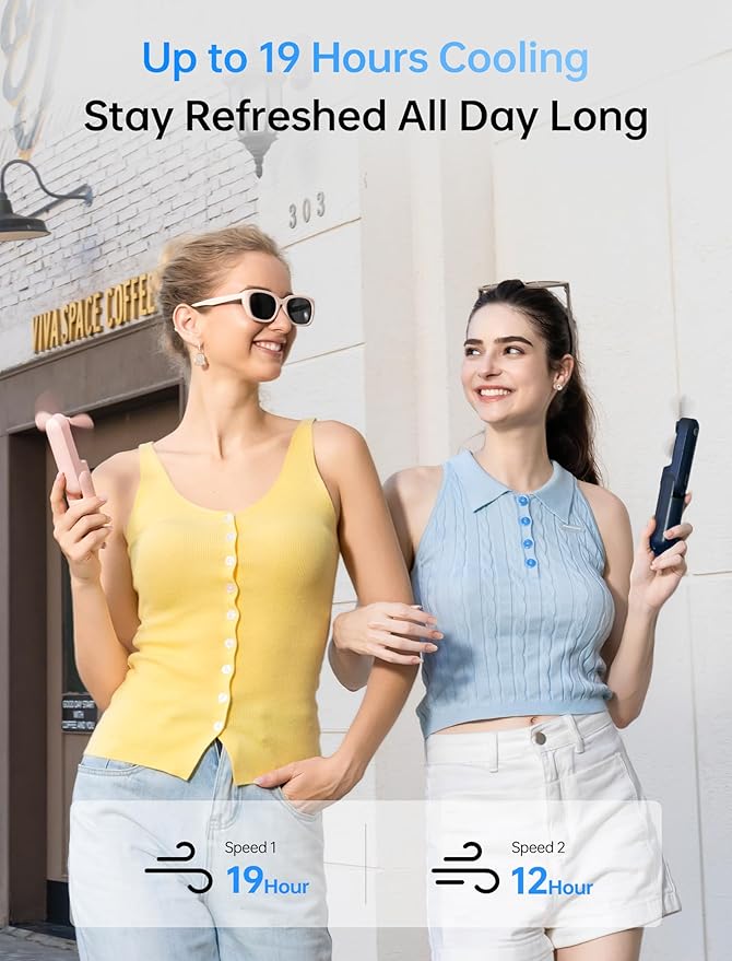 JISULIFE Handheld Mini Fan, 3 IN 1 USB Rechargeable Portable Fan [12-19 Working Hours] with Power Bank, Flashlight, Pocket Design for Travel/Summer/Concerts/Lash, Gifts for Women (Dark Blue)