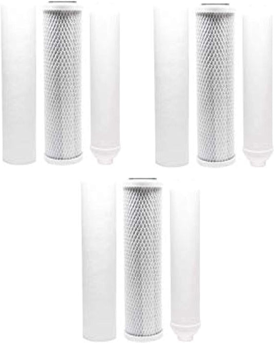 CFS – 3 Pack Replacement Water Filter Kit Includes Carbon Block, PP Sediment, & Inline Filter Cartridges Compatible with Rainsoft 9596 Reverse Osmosis Systems Models – Removes Bad Taste & Odor