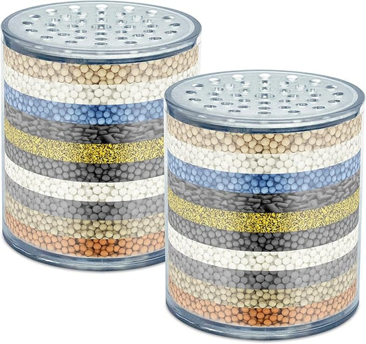 AWO 2 PACK Replacement Shower Head Filter Cartridge Compatible with HammerHead Showerhead,Multi Stage Shower Filtration Systems for Hard Water Reduces Chlorine,Fluoride and Harmful Substance
