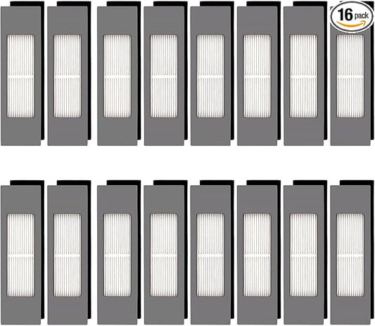(16 Pieces) N10 HEPA Filter for Robot Vacuum Ecovacs DEEBOT OZMO N10 N10 Plus 920 950 T8 AIVI Max T9 T5 N5 N7 N8+ N8 Pro Plus DX55 DX93 DJ65, Robot Vacuum Cleaner Filter Kit