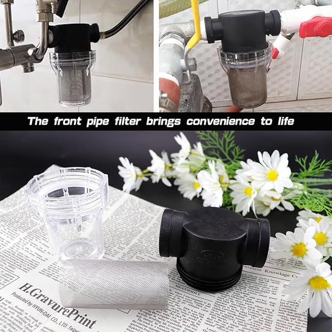 1 Inch Sediment Filter Pressure Washer Filter - 40 Mesh Stainless Steel Garden Hose Filter with Female Thread for Outdoor Gardening, RV Water System & Inlet Water Filtration