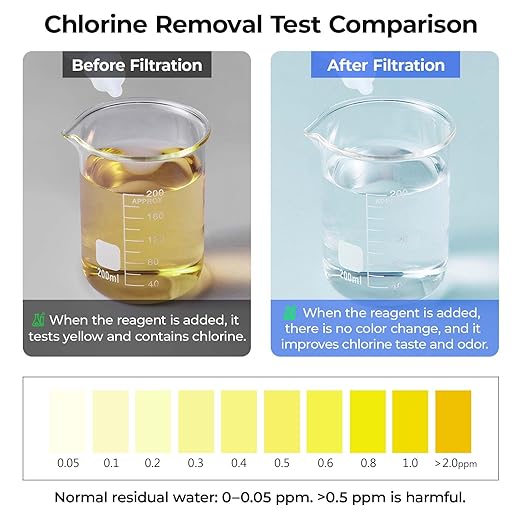 Clear Shower Filter for Hard Water & Chlorine Removal | High Output Filtered Shower Head Improves Skin & Hair | Universal Fit Visible Filter