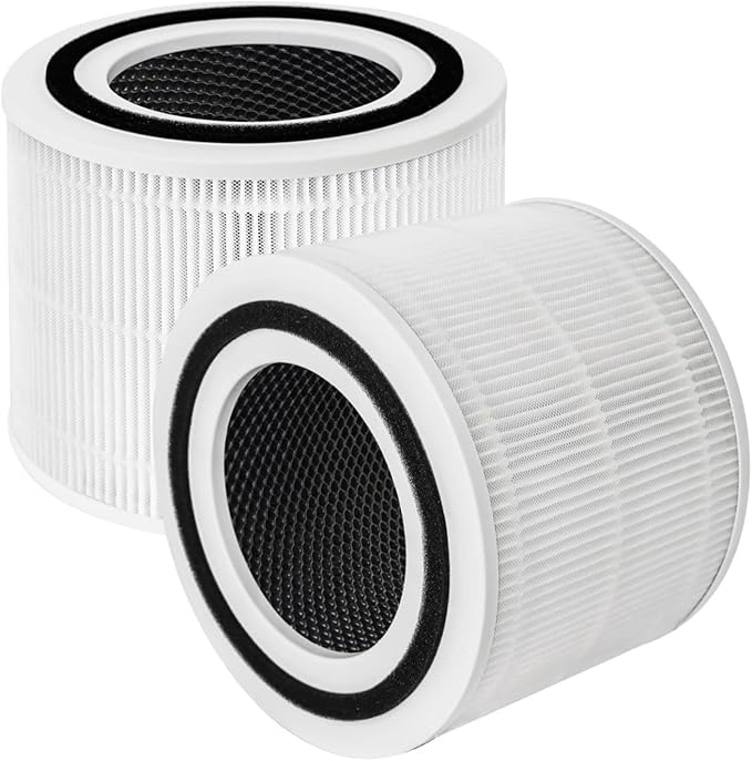 Core 300 Replacement Filter Compatible for LEVOIT Core 300 and Core 300S Air Purifier, Core 300-RF, 3-in-1 H13 True HEPA, Activated Carbon Filtration System, 2 Pack, White