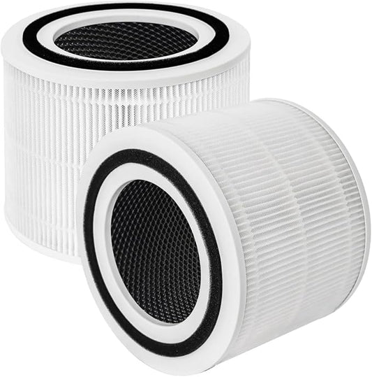 Core 300 Replacement Filter Compatible for LEVOIT Core 300 and Core 300S Air Purifier, Core 300-RF, 3-in-1 H13 True HEPA, Activated Carbon Filtration System, 2 Pack, White