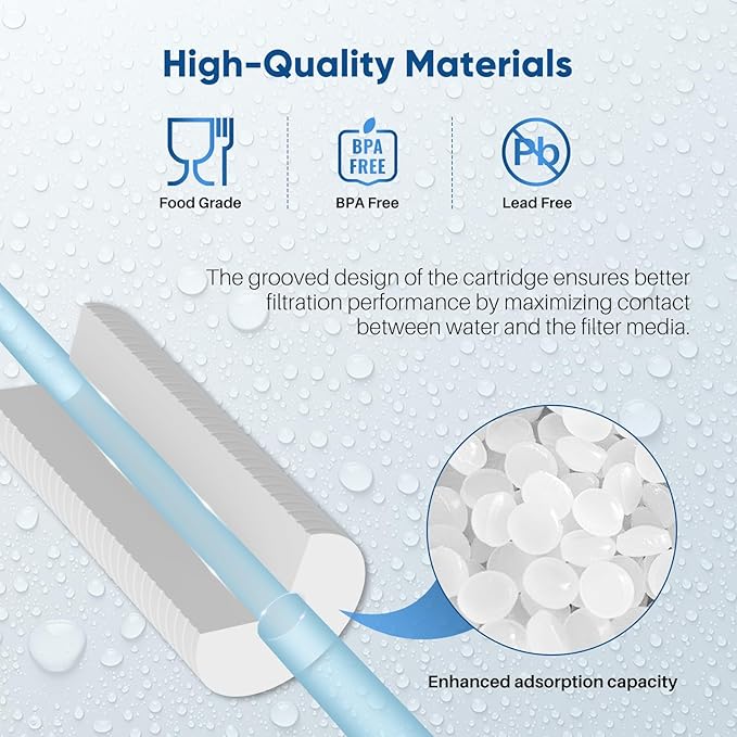 PUREPLUS AP810 Whole House Grooved Sediment Water Filter, Replacement Cartridge for 3M Aqua-Pure AP810, AP811, AP801,AP801-C, AP801T, AP801B, Whirlpool WHKF-GD25BB,WHKF-DWHBB,25 Micron 10"x4.5", 3Pack