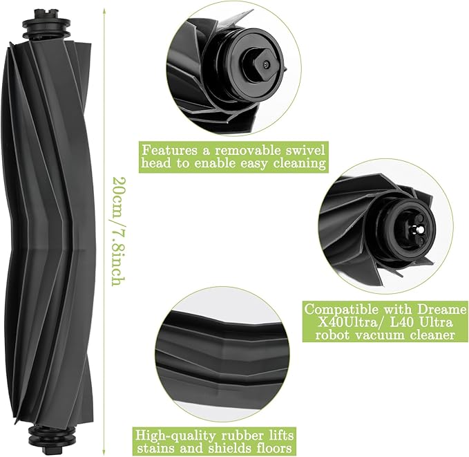 15 PCS Accessories Replacement Parts Compatible with Dreame X40 Ultra/ L40 Ultra X40 Master MOVA P10/P50 Pro Ultra Robot Vacuum Cleaner, 1 Main Brush, 4 Side Brushes, 2 Filters, 2 Dust Bags 6 Mop Pads