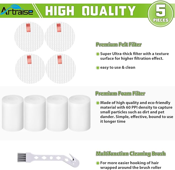 Vacuum Filter Replacement Compatible With Shark IQ Robot R101AE, RV1001AE, UR1005AE, RV912S, UR1000SR Self-Empty Base, Compare to Part # 106KY1000AE (4 Pack)