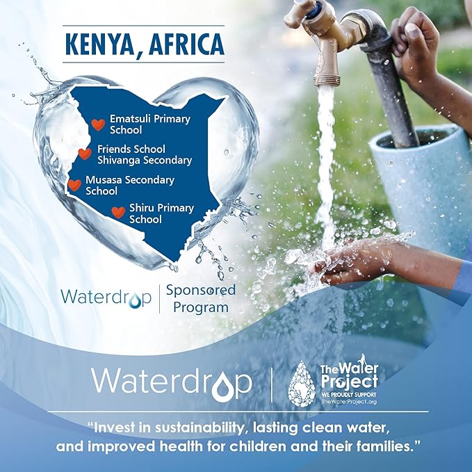 Waterdrop Faucet Water Filter, Replacement for Brita® Filter, 36311 On Tap Water Filtration System, Brita® Replacement Filters, 4-Months or 100 Gallons White (2 Packs)