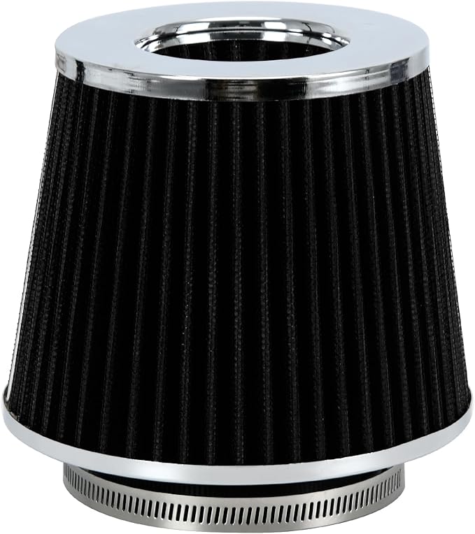 PTNHZ Universal Black 3.5" 89mm High Flow Cold Air Intake Cone Air Filter Power Intake Air Inlet System Air Cleaner