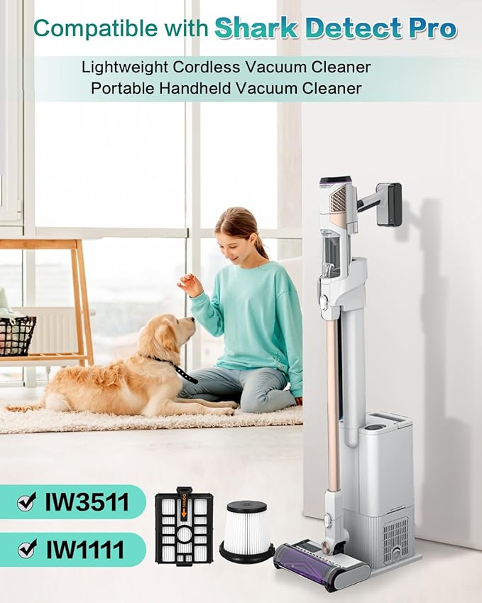 IW3511 IW3120 HEPA Filters Replacement Parts Compatible with Shark IW3511 Detect Pro Cordless Stick Vacuum Cleaner and Shark IW3120 Detect Clean Auto Empty System, IW1111, IW1120, IW3615 (3Pack)