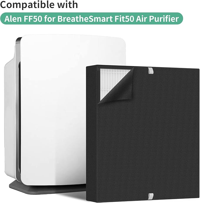 3-Pack Fit50 Replacement Filter Compatible with FF50 for BreatheSmart Fit50 Purifier, 3×3-in-1 Filters + 3×Pre-Filters