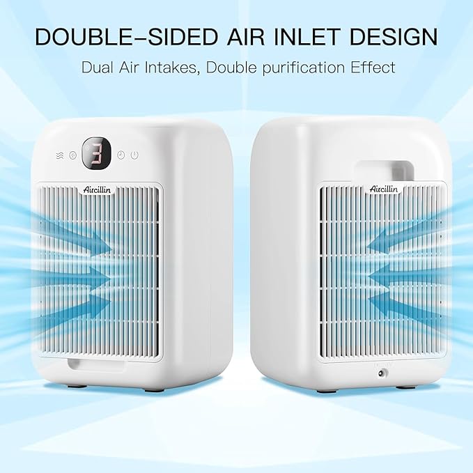 Air Purifiers for Home Bedroom Up to 908 Sq Ft, Air Purifiers with HEPA Filter Aromatherapy,Turbo Boost Button, Sleep Mode, White
