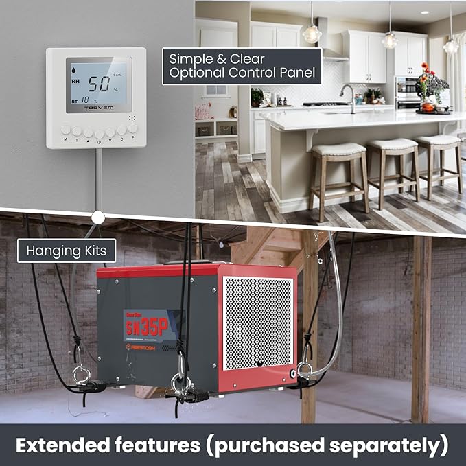 Abestorm Crawl Space Dehumidifiers with Pump and Hose, 70 PPD Compact Portable Commercial Dehumidifier Up to 1,000 sq. ft. Auto Defrost, Memory Starting Crawlspace dehumidifiers