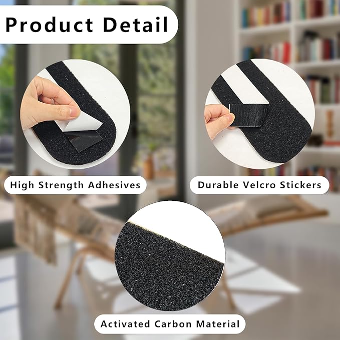 12 Pcs Ceiling Fan Filters for Blades, Activated Coconut Carbon Ceiling Fan Blade Filters, Universal Easy-Stick Air Purifier Pads Captures Dust, Pollen, Pet Dander for Home, Office, Bedrooms