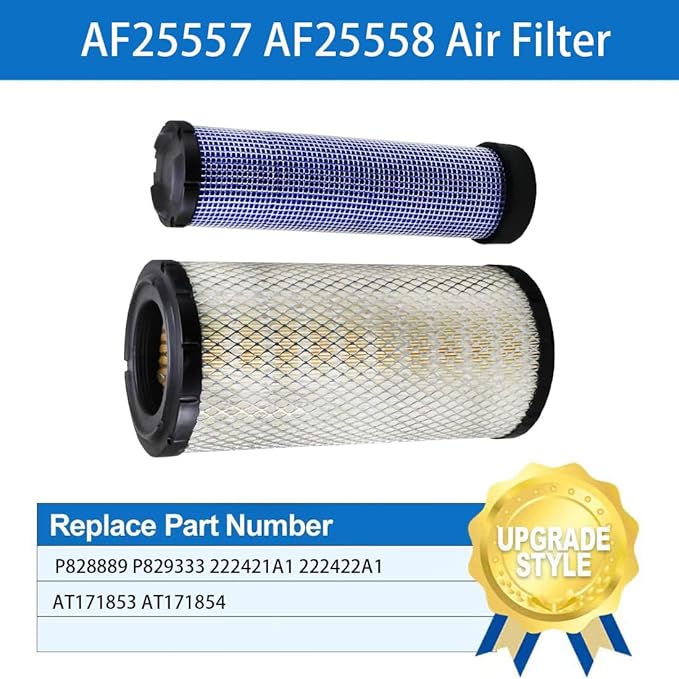 AF25557 AF25558 Air Filter Replace for P828889 P829333 222421A1 222422A1 Compatible with Kubota SVL90 SVL90-2 Case