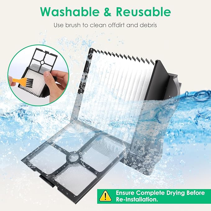 5 Pack Filter Replacement for Tineco iFloor 3, Floor ONE S3, Floor ONE S5, Floor ONE S5 Pro Cordless Wet Dry Vacuum Cleaner, Vacuum Filter Replacement, Replacement Parts for Tineco S3