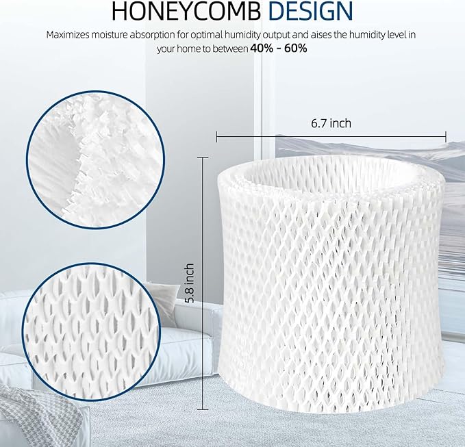 HC-888 Humidifier Replacement Wicks Filters: for Honeywell HC-888 Fits HCM890 HCM890C HCM890-20 HCM-890 HCM-890-C HCM-890-20 Duracraft DCM200 DH890C HCM890 DH888 DH890 Series 157855 D88-ID, 2-Pack