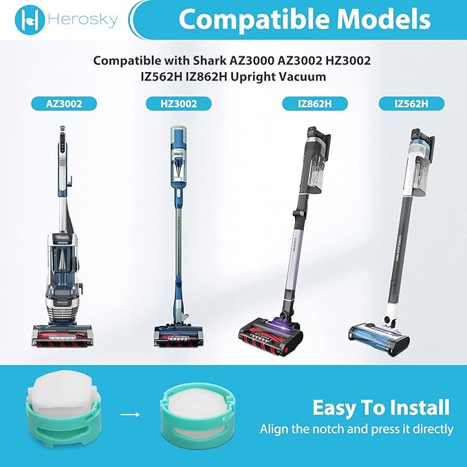 8 Pack Odor-Neutralizer Cartridges Filters Compatible with AZ3000 AZ3002 IZ862H IZ562H HZ3000 ZD550 AZ4002 LA492 HZ4002 Vacuum, Compatible with HP301 HP302