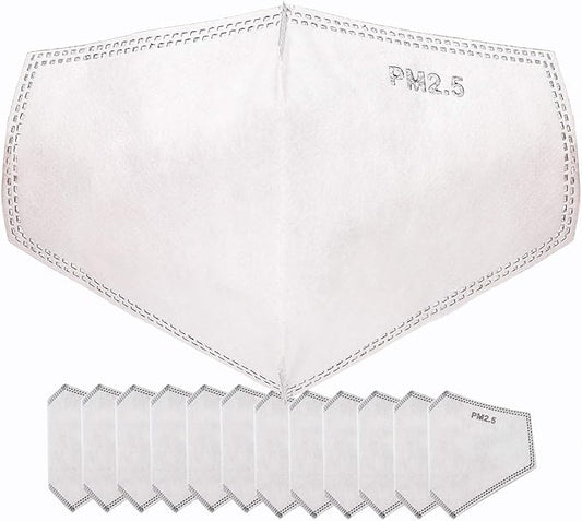 120PCS New Upgrade 3D PM2.5 Activated Carbon Filter Insert Adult Five Layers 3D Cutting PM 2.5 Filter Dustproof Air Pollution Replaceable Paper Larger Protection Area