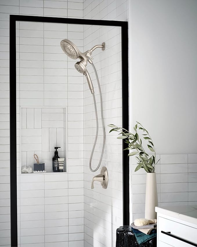 Moen 26009SRN Engage Magnetix 2-in-1 Combo Rain Showerhead with Detachable Handheld Shower Spray, Featuring Magnetic Docking System, Spot Resist Brushed Nickel