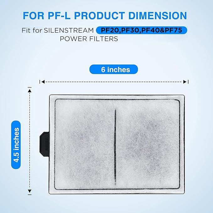 HiTauing 8 Pack PF-L Carbon Cartridge for Silenstream PF20, PF30, PF40 and PF75 Power Filters