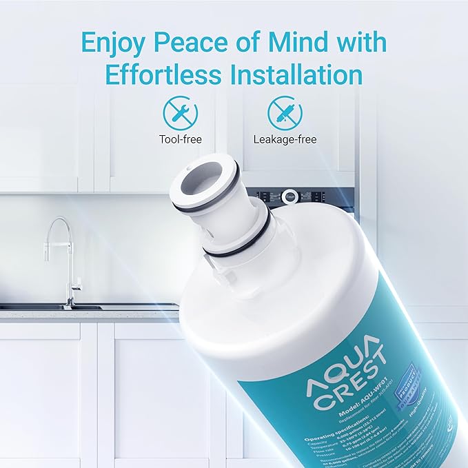 AQUA CREST 3US-AF01 Under Sink Water Filter, Replacement for Standard Filtrete® 3US-AF01, 3US-AS01, Aqua-Pure AP Easy C-CS-FF, WHCF-SRC, WHCF-SUFC, WHCF-SUF, NSF/ANSI 42 Certified, Pack of 3