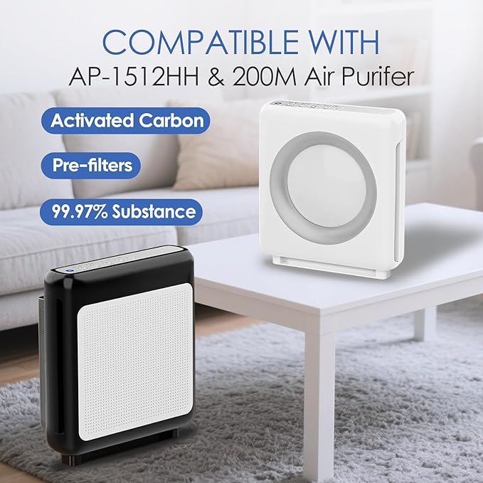AP-1512HH Filter Replacement Compatible with Coway AP1512 Air Purifier& Airmega 200M Air Purifier, Replacement Filter, 1 True Air Filter and 2 Carbon Pre-Filters