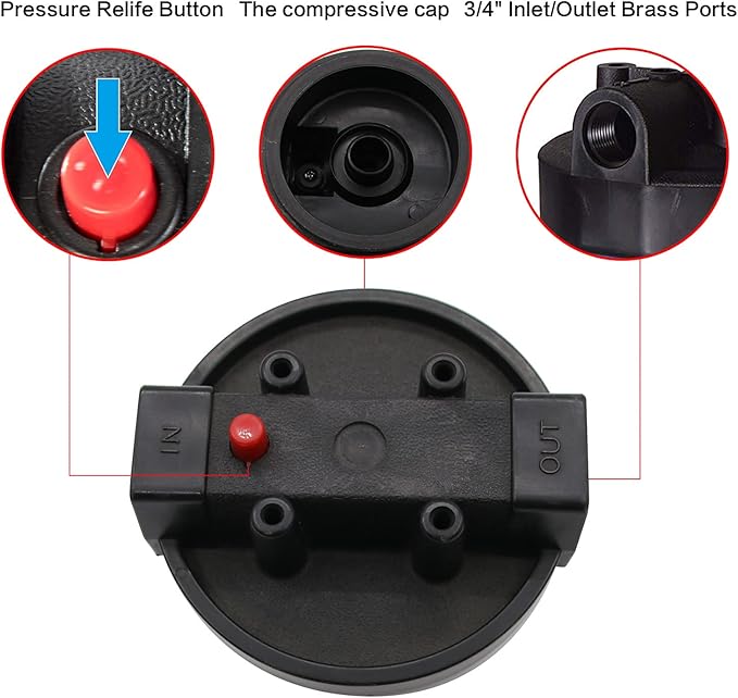 Geekpure 20-Inch Blue Filter Housing for 2.5" x 20" Whole House Water Filtration System - 3/4"NPT Plastic Port