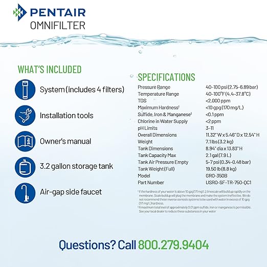 Pentair OMNIFilter Undersink 4-Stage Reverse Osmosis Water Filtration System