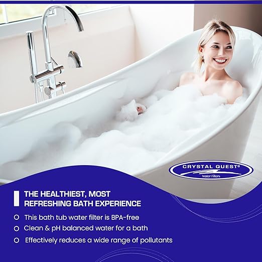 Crystal Quest Bath Ball & Replacement Filter Cartridge Bundle - Water Filter System-Reduce Contaminants for Softer &Smoother Skin-Effortless & Quick Installation| Bundle and Save (Black)